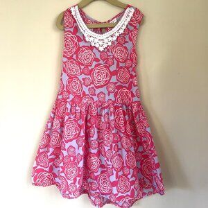 Good Kids Sleeveless Floral Dress with Keyhole Back, Pink/Lavender, Size 8